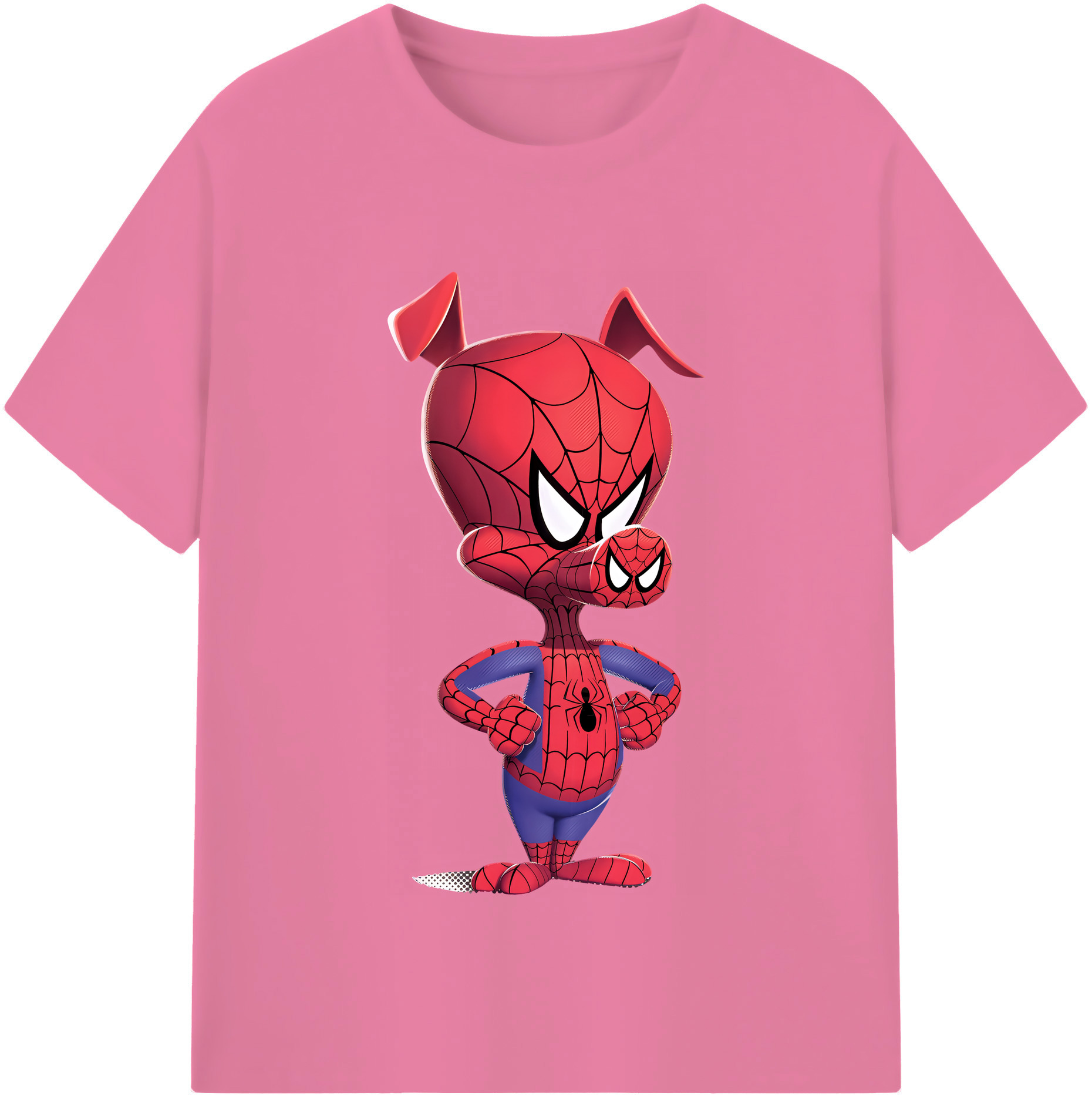 （画像用） Spider Man スパイダーマン 綿100％半袖Tシャツ（フロントプリント）